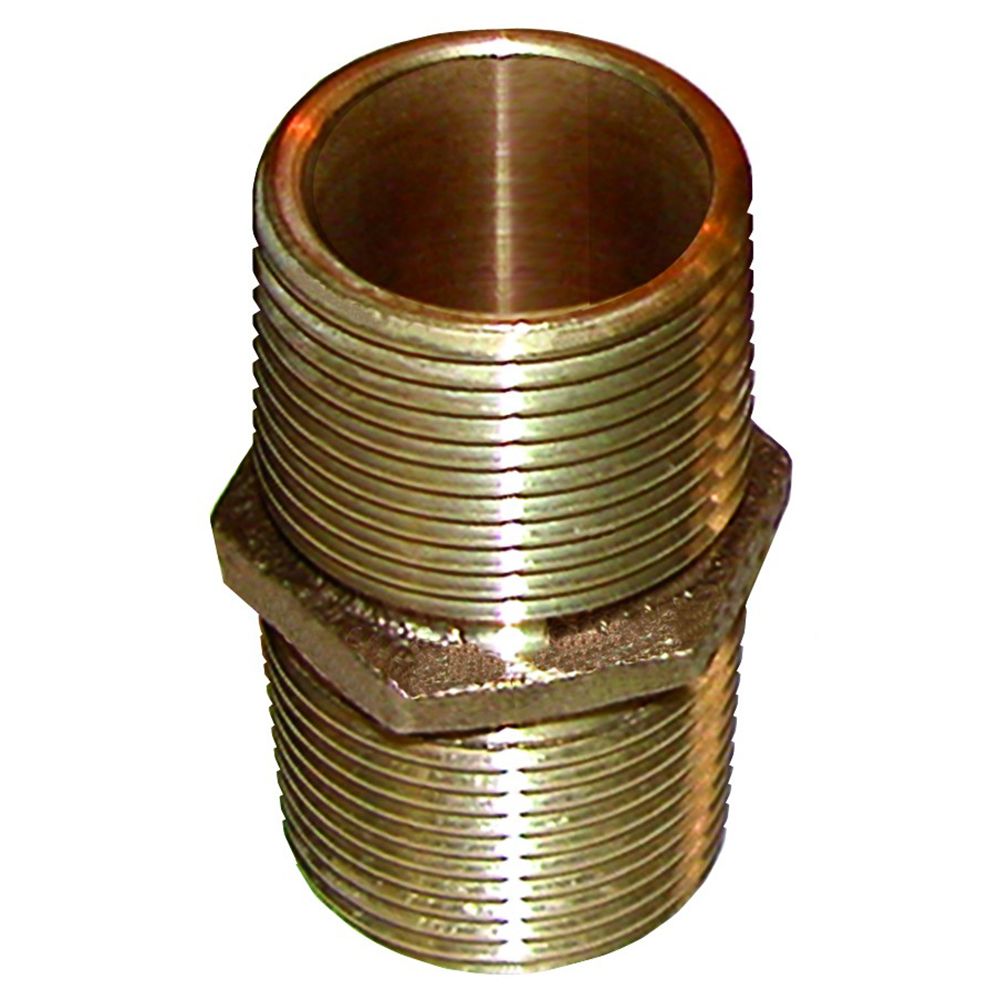 Image 1: GROCO Bronze Pipe Nipple - 1-1/2" NPT