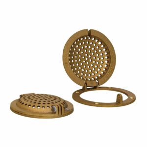 Image 1: GROCO Bronze Round Hull Strainer w/Access Door f/Up To 1" Thru-Hull