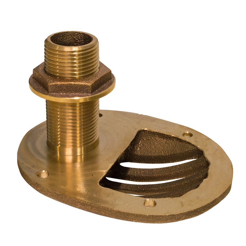 Image 1: GROCO 1/2" Bronze Combo Scoop Thru-Hull w/Nut