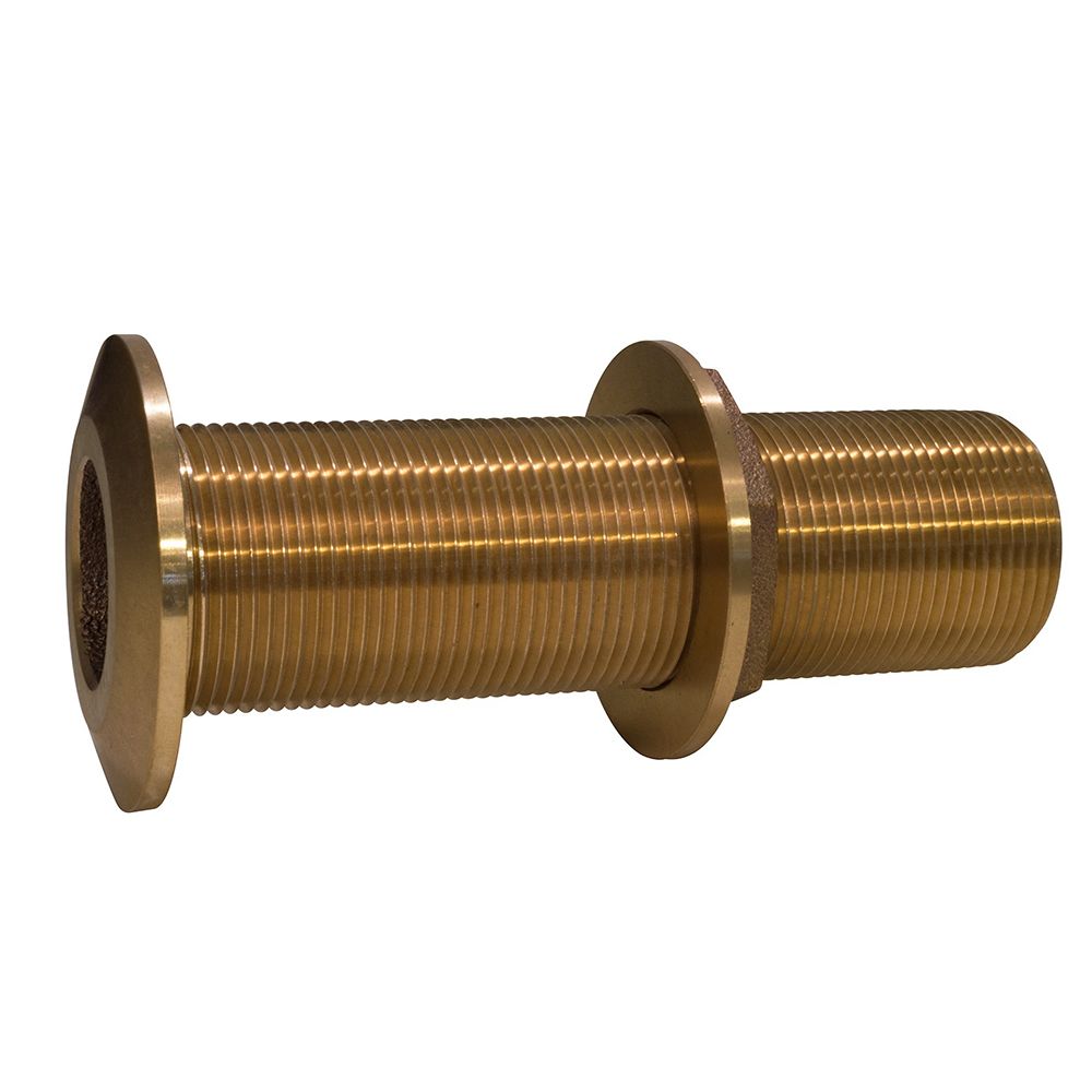 Image 1: GROCO 1" Bronze Extra Long Thru-Hull Fitting w/Nut