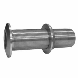 Image 1: GROCO 2" Stainless Steel Extra Long Thru-Hull Fitting w/Nut