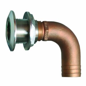 Image 1: GROCO 1" 90 Degree Hose Thru-Hull Fitting 