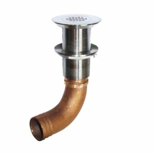 Image 1: GROCO 1-1/4" Hose Barb Stainless 90 Degree Deck Drain 