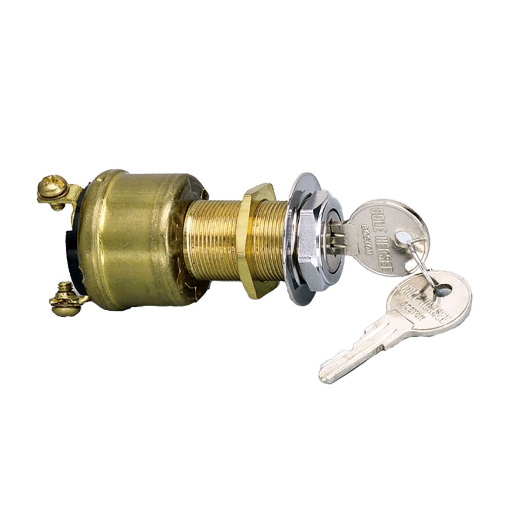 Image 1: Cole Hersee 3 Position Brass Ignition Switch