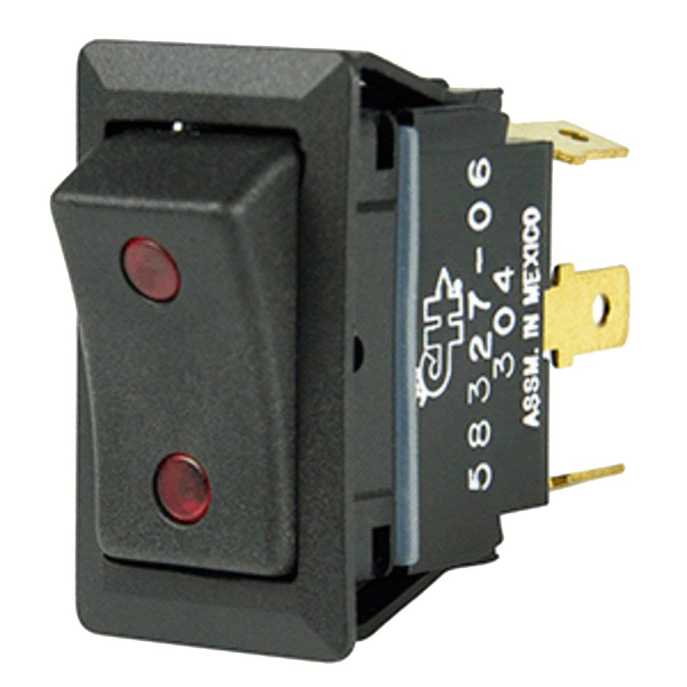 Image 1: Cole Hersee Sealed Rocker Switch w/Small Round Pilot Lights SPDT On-Off-On 4 Blade