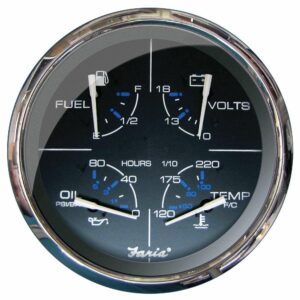 Image 1: Faria Chesapeake Black 5" Multifunction Gauge 