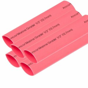 Image 1: Ancor Heat Shrink Tubing 1/2" x 6" - Red - 5 Pieces