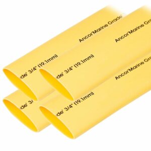 Image 1: Ancor Heat Shrink Tubing 3/4" x 6" - Yellow - 4 Pieces
