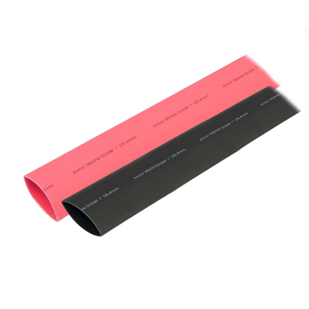 Image 1: Ancor Heat Shrink Tubing 1" x 3" - Black & Red Combo