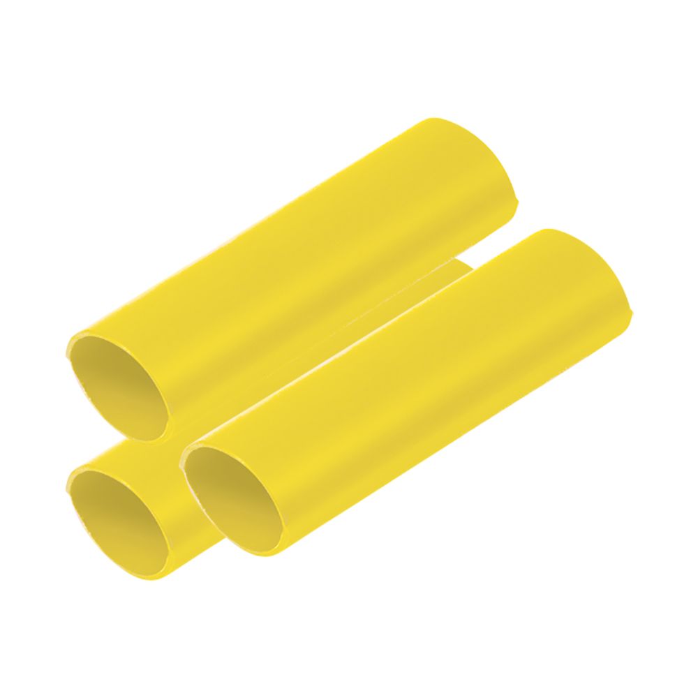 Image 1: Ancor Battery Cable Adhesive Lined Heavy Wall Battery Cable Tubing (BCT) - 3/4" x 12" - Yellow - 3 Pieces