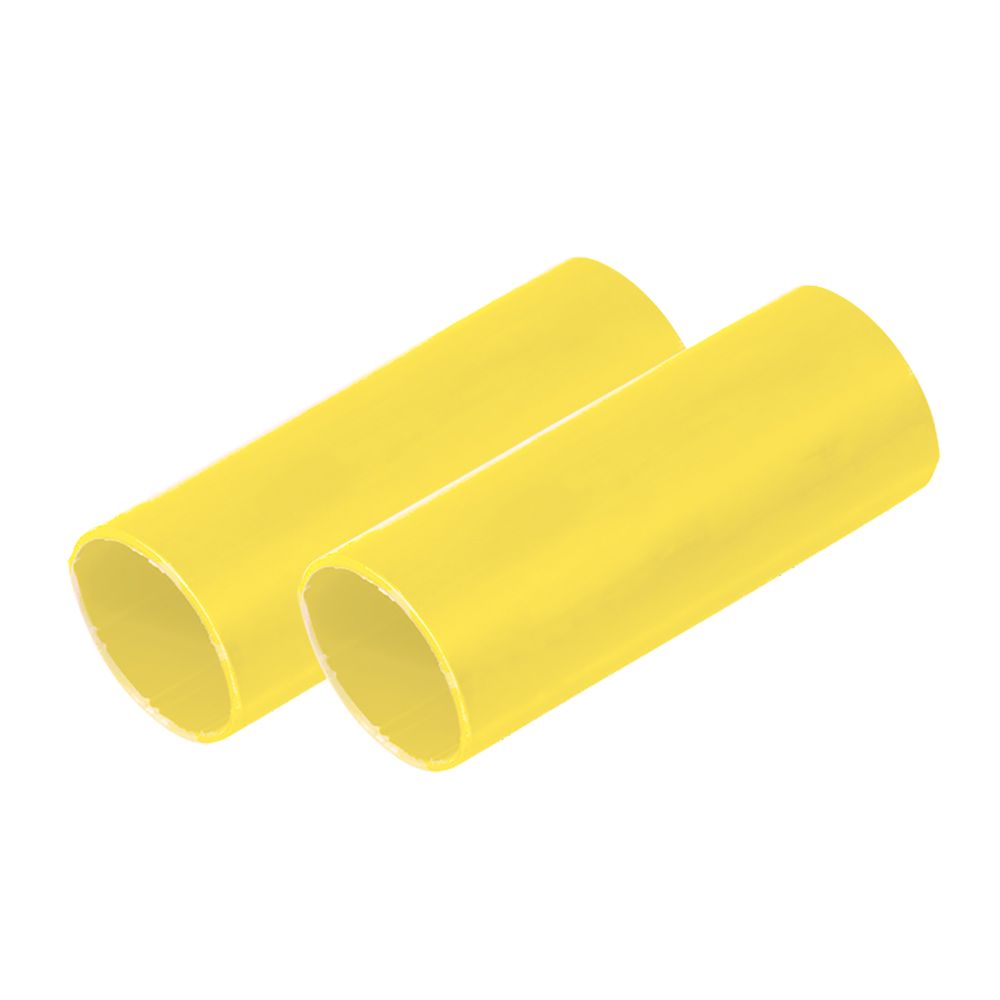 Image 1: Ancor Battery Cable Adhesive Lined Heavy Wall Battery Cable Tubing (BCT) - 1" x 12" - Yellow - 2 Pieces