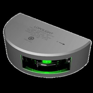 Image 1: Lopolight Series 101-001 - Starboard Side Light - 1NM - Vertical Mount - Green - Silver Housing