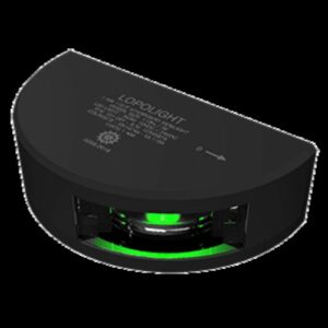 Image 1: Lopolight Series 101-001 - Starboard Side Light - 1NM - Vertical Mount - Green - Black Housing