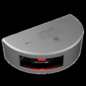 Image 1: Lopolight Series 101-002 - Port Side Light - 1NM - Vertical Mount - Red - Silver Housing
