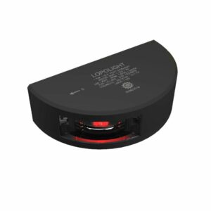 Image 1: Lopolight Series 101-002 - Port Side Light - 1NM - Vertical Mount - Red - Black Housing