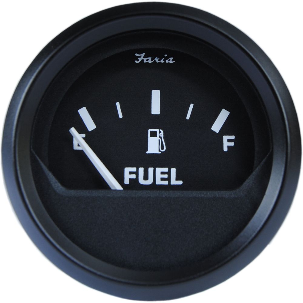 Image 1: Faria Euro Black 2" Fuel Level Gauge - Metric