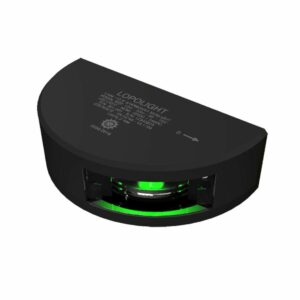 Image 1: Lopolight Series 301-001 - Starboard Sidelight - 2NM - Vertical Mount - Green - Black Housing