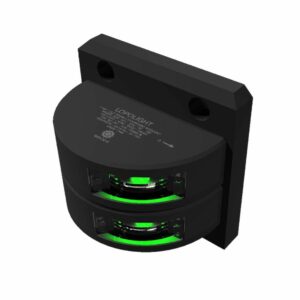 Image 1: Lopolight Series 301-001 - Double Stacked Starboard Sidelight - 2NM - Vertical Mount - Green - Black Housing