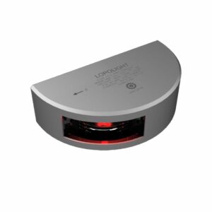 Image 1: Lopolight Series 301-002 - Port Sidelight - 2NM - Vertical Mount - Red - Silver Housing 