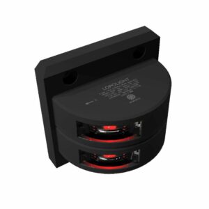 Image 1: Lopolight Series 301-002 - Double Stacked Port Sidelight - 2NM - Vertical Mount - Red - Black Housing