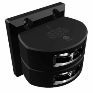 Image 1: Lopolight Series 301-006 - Double Stacked Stern Light - 2NM - Vertical Mount - White - Black Housing 
