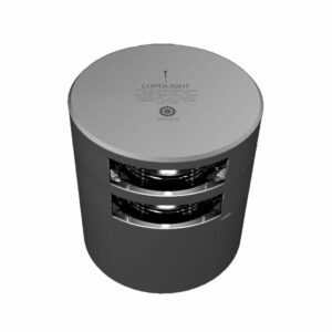 Image 1: Lopolight Series 301-106 - Double Stacked Stern Light - 3NM - Horizontal Mount - White - Silver Housing 