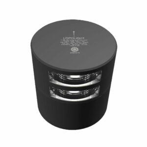 Image 1: Lopolight Series 301-106 - Double Stacked Stern Light - 3NM - Horizontal Mount - White - Black Housing