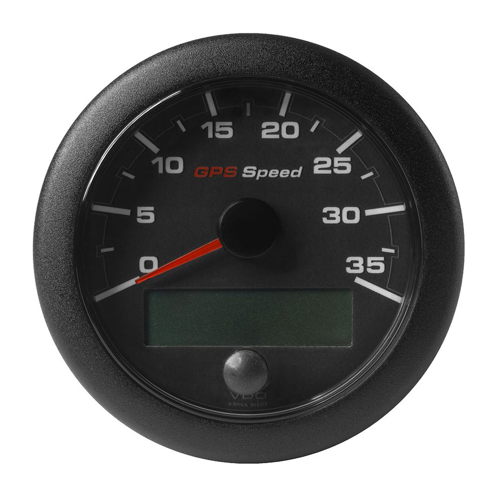 Image 1: Veratron 3-3/8" (85mm) OceanLink® GPS Speedometer - Black Dial & Bezel (0-35 K/MPH/KMH)