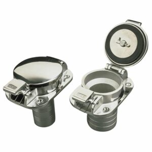 Image 1: Sea-Dog Stainless Steel Flip Top Deck Fill - Gas - 2" Hose