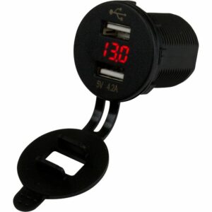 Image 1: Sea-Dog Dual USB Socket/Voltmeter w/Hidden Display