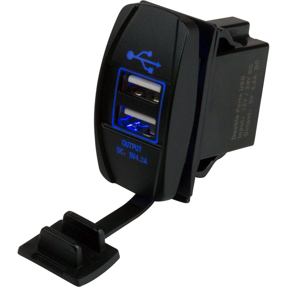 Image 1: Sea-Dog Dual USB Rocker Switch Style Power Socket