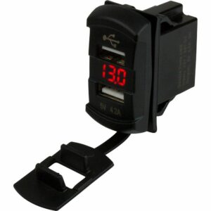 Image 1: Sea-Dog Dual USB Rocker Switch Style Voltmeter w/Hidden Display