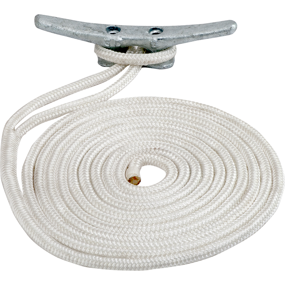 Image 1: Sea-Dog Double Braided Nylon Dock Line - 5/8" x 25' - White