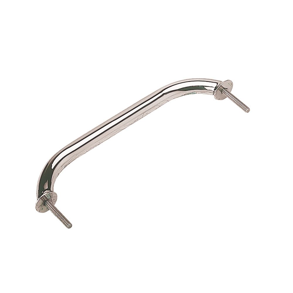 Image 1: Stainless Steel Stud Mount Flanged Hand Rail w/Mounting Flange - 12"