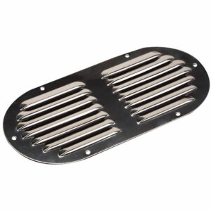 Image 1: Sea-Dog Stainless Steel Louvered Vent - Oval - 9-1/8" x 4-5/8"