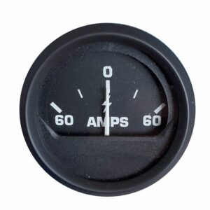 Image 1: Faria Euro Black 2" Ammeter Gauge (60-0-60 AMP)