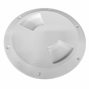 Image 1: Sea-Dog Textured Quarter Turn Deck Plate - White - 5"