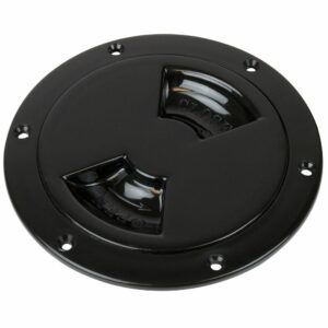 Image 1: Sea-Dog Smooth Quarter Turn Deck Plate - Black - 6"