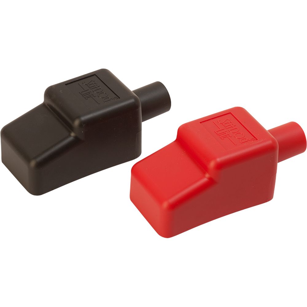 Image 1: Sea-Dog Battery Terminal Covers - Red/Back - 1/2"