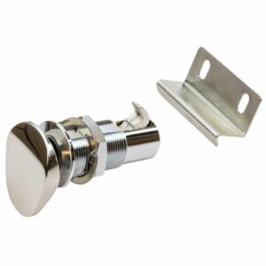 Image 1: Sea-Dog Push Button Cabinet Latch - Oval