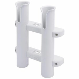 Image 1: Sea-Dog Two Pole Side Mount Rod Storage Rack - White