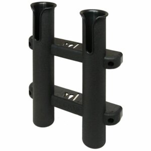 Image 1: Sea-Dog Two Pole Side Mount Rod Storage Rack - Black