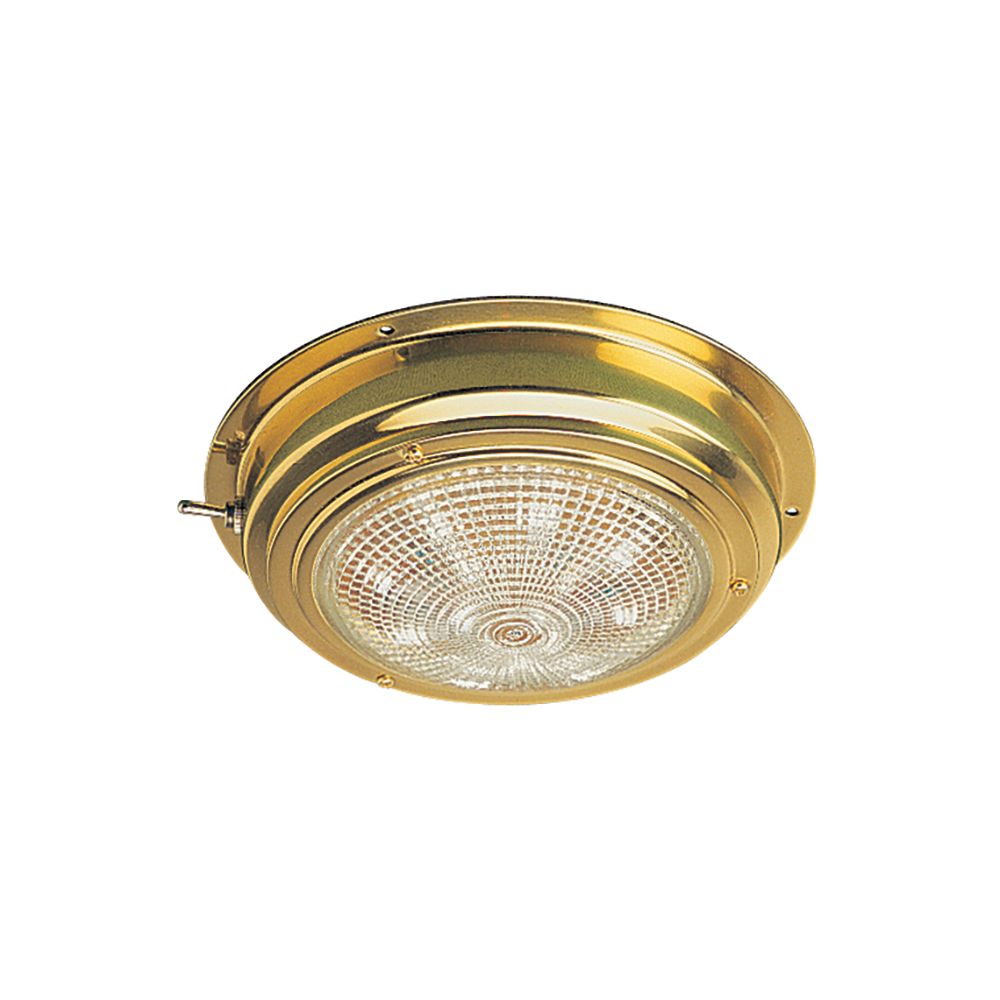 Image 1: Sea-Dog Brass LED Dome Light - 4" Lens