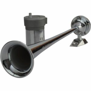 Image 1: Sea-Dog Chrome Plated Trumpet Airhorn Long Single w/Compressor