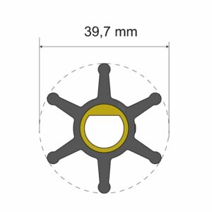 Image 1: Albin Group Premium Impeller Kit - 39.7 x 12 x 19.2mm - 6 Blade - Single Flat Insert