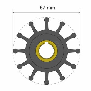 Image 1: Albin Group Premium Impeller Kit 57 x 12.7 x 20mm - 12 Blade - Key Insert