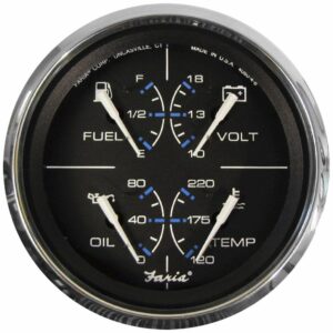 Image 1: Faria Chesapeake Black 4" Multifunction Gauge