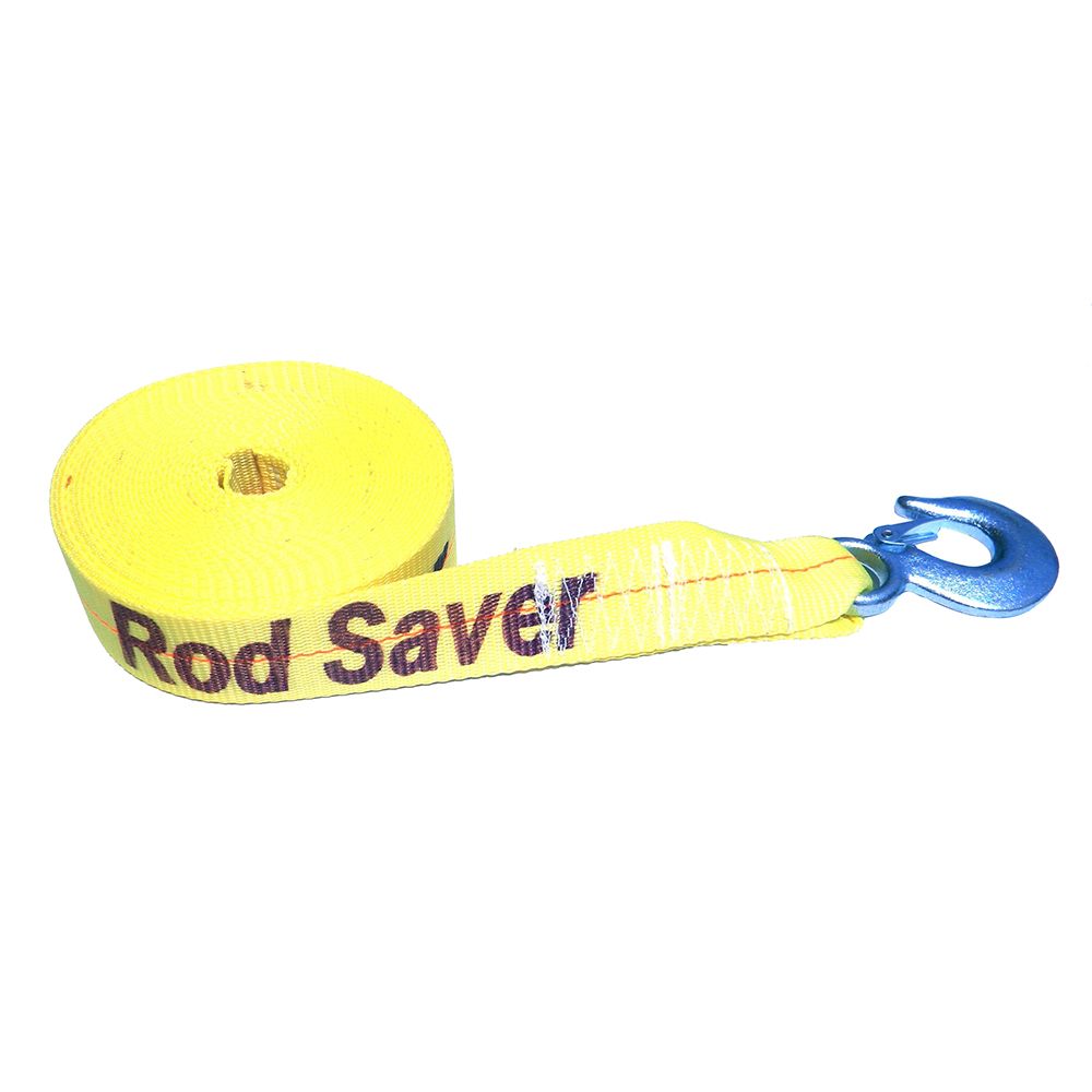 Image 1: Rod Saver Heavy-Duty Winch Strap Replacement - Yellow - 2" x 25'