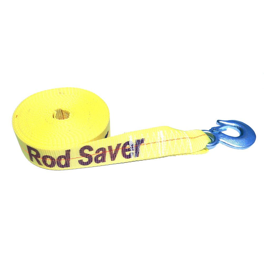Image 1: Rod Saver Heavy-Duty Winch Strap Replacement - Yellow - 2" x 30'
