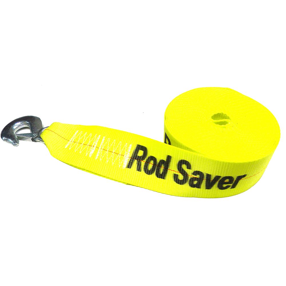 Image 1: Rod Saver Heavy-Duty Winch Strap Replacement - Yellow - 3" x 20'